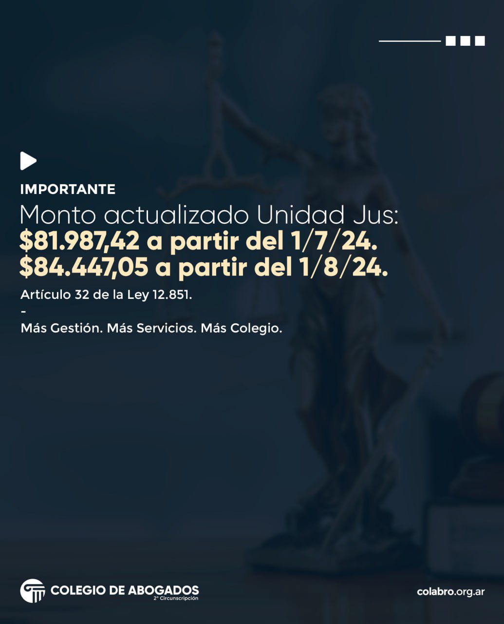 Aumento de la Unidad Jus - Agosto 2024